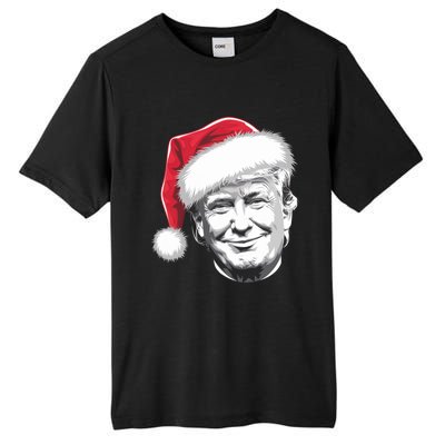 President Donald Trump Wearing A Christmas Santa Hat Xmas Cool Gift Tall Fusion ChromaSoft Performance T-Shirt