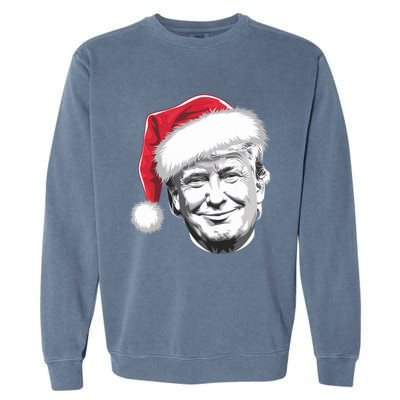 President Donald Trump Wearing A Christmas Santa Hat Xmas Cool Gift Garment-Dyed Sweatshirt