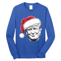 President Donald Trump Wearing A Christmas Santa Hat Xmas Cool Gift Long Sleeve Shirt