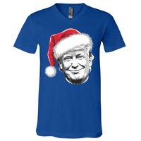 President Donald Trump Wearing A Christmas Santa Hat Xmas Cool Gift V-Neck T-Shirt