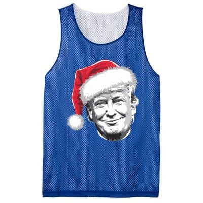 President Donald Trump Wearing A Christmas Santa Hat Xmas Cool Gift Mesh Reversible Basketball Jersey Tank