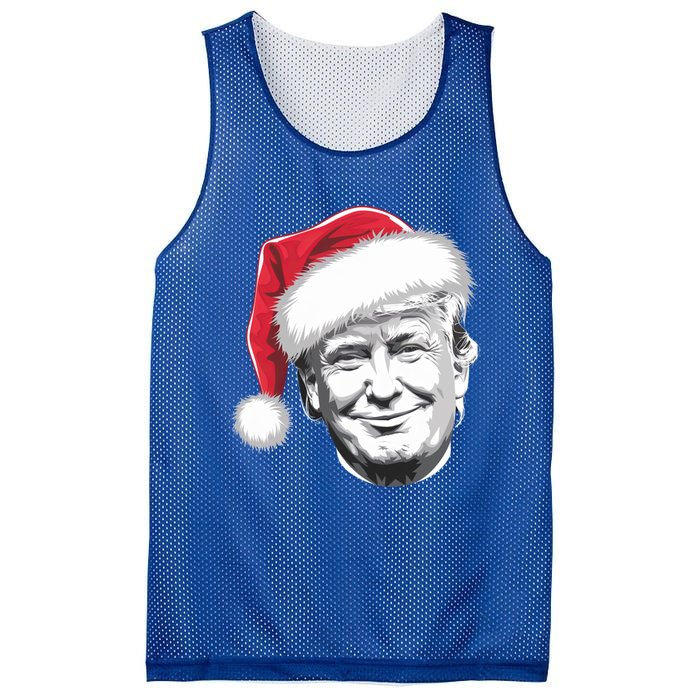 President Donald Trump Wearing A Christmas Santa Hat Xmas Cool Gift Mesh Reversible Basketball Jersey Tank