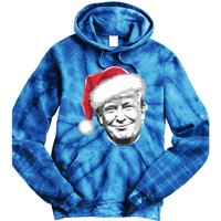 President Donald Trump Wearing A Christmas Santa Hat Xmas Cool Gift Tie Dye Hoodie