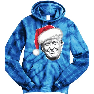 President Donald Trump Wearing A Christmas Santa Hat Xmas Cool Gift Tie Dye Hoodie