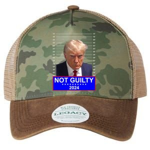 President Donald Trump Mugshot 2024 Not Guilty Legacy Tie Dye Trucker Hat