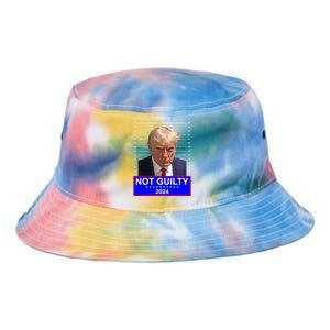 President Donald Trump Mugshot 2024 Not Guilty Tie Dye Newport Bucket Hat