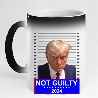 President Donald Trump Mugshot 2024 Not Guilty 11oz Black Color Changing Mug