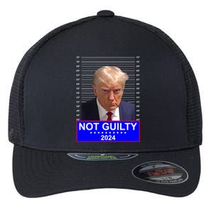 President Donald Trump Mugshot 2024 Not Guilty Flexfit Unipanel Trucker Cap