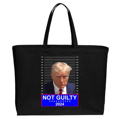 President Donald Trump Mugshot 2024 Not Guilty Cotton Canvas Jumbo Tote