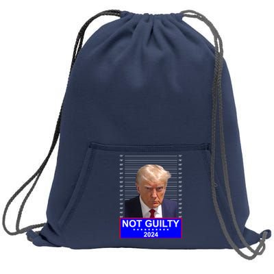 President Donald Trump Mugshot 2024 Not Guilty Sweatshirt Cinch Pack Bag