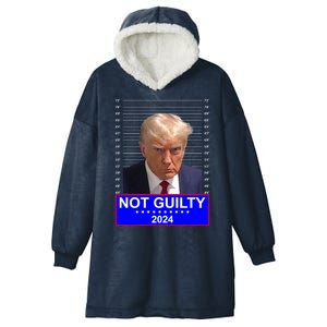 President Donald Trump Mugshot 2024 Not Guilty Hooded Wearable Blanket