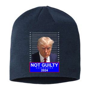 President Donald Trump Mugshot 2024 Not Guilty Sustainable Beanie