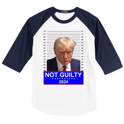 President Donald Trump Mugshot 2024 Not Guilty Baseball Sleeve Shirt