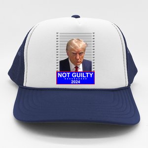 President Donald Trump Mugshot 2024 Not Guilty Trucker Hat