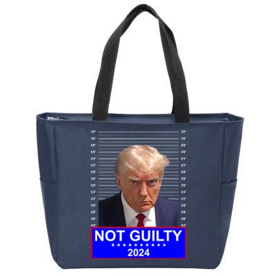 President Donald Trump Mugshot 2024 Not Guilty Zip Tote Bag