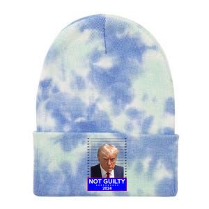 President Donald Trump Mugshot 2024 Not Guilty Tie Dye 12in Knit Beanie