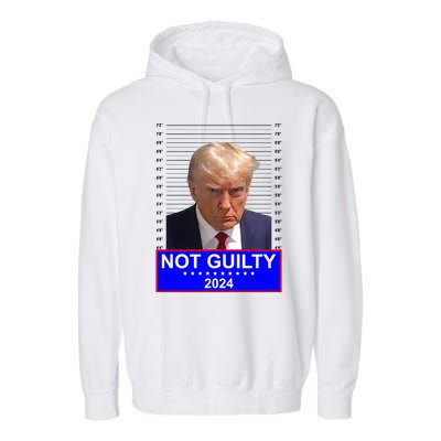 President Donald Trump Mugshot 2024 Not Guilty Garment-Dyed Fleece Hoodie