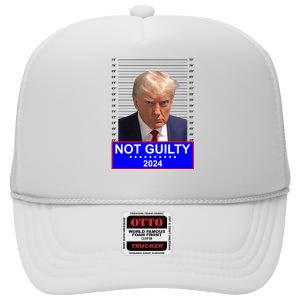 President Donald Trump Mugshot 2024 Not Guilty High Crown Mesh Back Trucker Hat