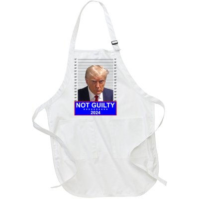 President Donald Trump Mugshot 2024 Not Guilty Full-Length Apron With Pockets