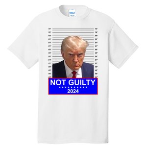 President Donald Trump Mugshot 2024 Not Guilty Tall T-Shirt