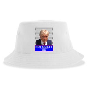 President Donald Trump Mugshot 2024 Not Guilty Sustainable Bucket Hat