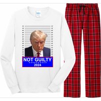 President Donald Trump Mugshot 2024 Not Guilty Long Sleeve Pajama Set