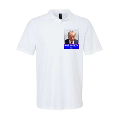 President Donald Trump Mugshot 2024 Not Guilty Softstyle Adult Sport Polo