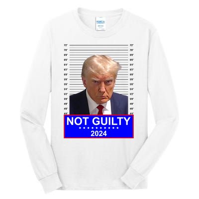 President Donald Trump Mugshot 2024 Not Guilty Tall Long Sleeve T-Shirt