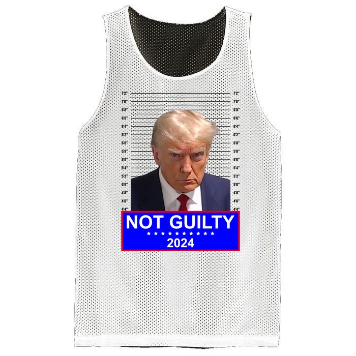 President Donald Trump Mugshot 2024 Not Guilty Mesh Reversible Basketball Jersey Tank