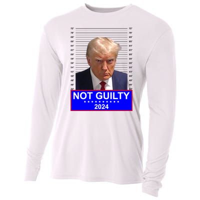 President Donald Trump Mugshot 2024 Not Guilty Cooling Performance Long Sleeve Crew