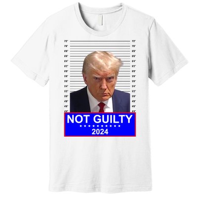 President Donald Trump Mugshot 2024 Not Guilty Premium T-Shirt