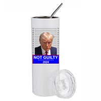 President Donald Trump Mugshot 2024 Not Guilty Stainless Steel Tumbler