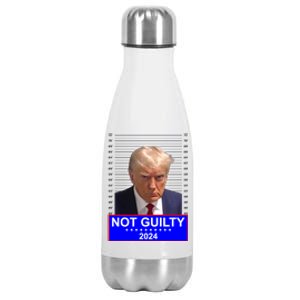 President Donald Trump Mugshot 2024 Not Guilty Stainless Steel Insulated Water Bottle