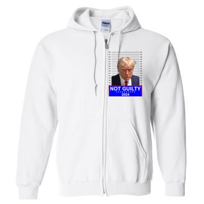 President Donald Trump Mugshot 2024 Not Guilty Full Zip Hoodie