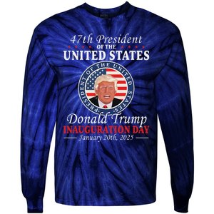 President Donald Trump Inauguration Day 2025 Memorabilia Tie-Dye Long Sleeve Shirt