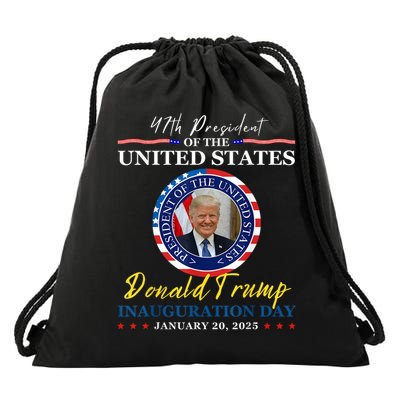 President Donald Trump Inauguration Day 2025 Memorabilia Drawstring Bag