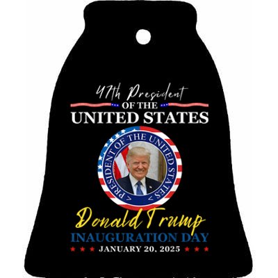 President Donald Trump Inauguration Day 2025 Memorabilia Ceramic Bell Ornament