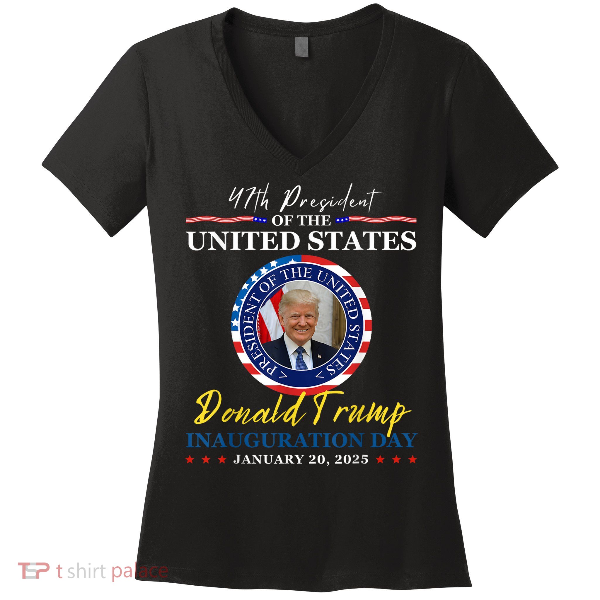 President Donald Trump Inauguration Day 2025 Memorabilia Women's V-Neck T-Shirt