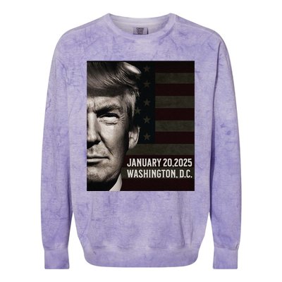 President Donald Trump 2025 Inauguration Date Commemorative Colorblast Crewneck Sweatshirt