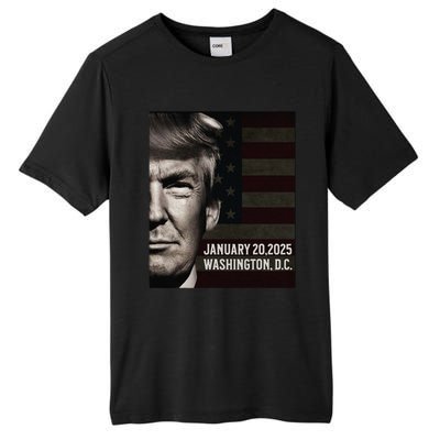 President Donald Trump 2025 Inauguration Date Commemorative Tall Fusion ChromaSoft Performance T-Shirt