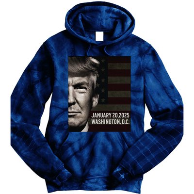 President Donald Trump 2025 Inauguration Date Commemorative Tie Dye Hoodie