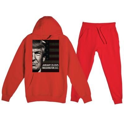 President Donald Trump 2025 Inauguration Date Commemorative Premium Hooded Sweatsuit Set