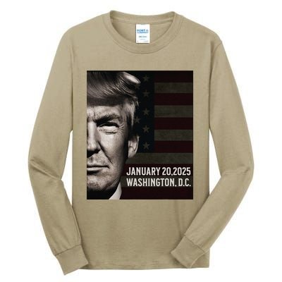 President Donald Trump 2025 Inauguration Date Commemorative Tall Long Sleeve T-Shirt