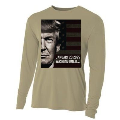 President Donald Trump 2025 Inauguration Date Commemorative Cooling Performance Long Sleeve Crew