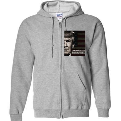 President Donald Trump 2025 Inauguration Date Commemorative Full Zip Hoodie