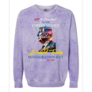 President Donald Trump Inauguration Day 2025 47th President Colorblast Crewneck Sweatshirt