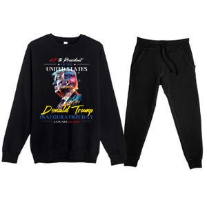 President Donald Trump Inauguration Day 2025 47th President Premium Crewneck Sweatsuit Set