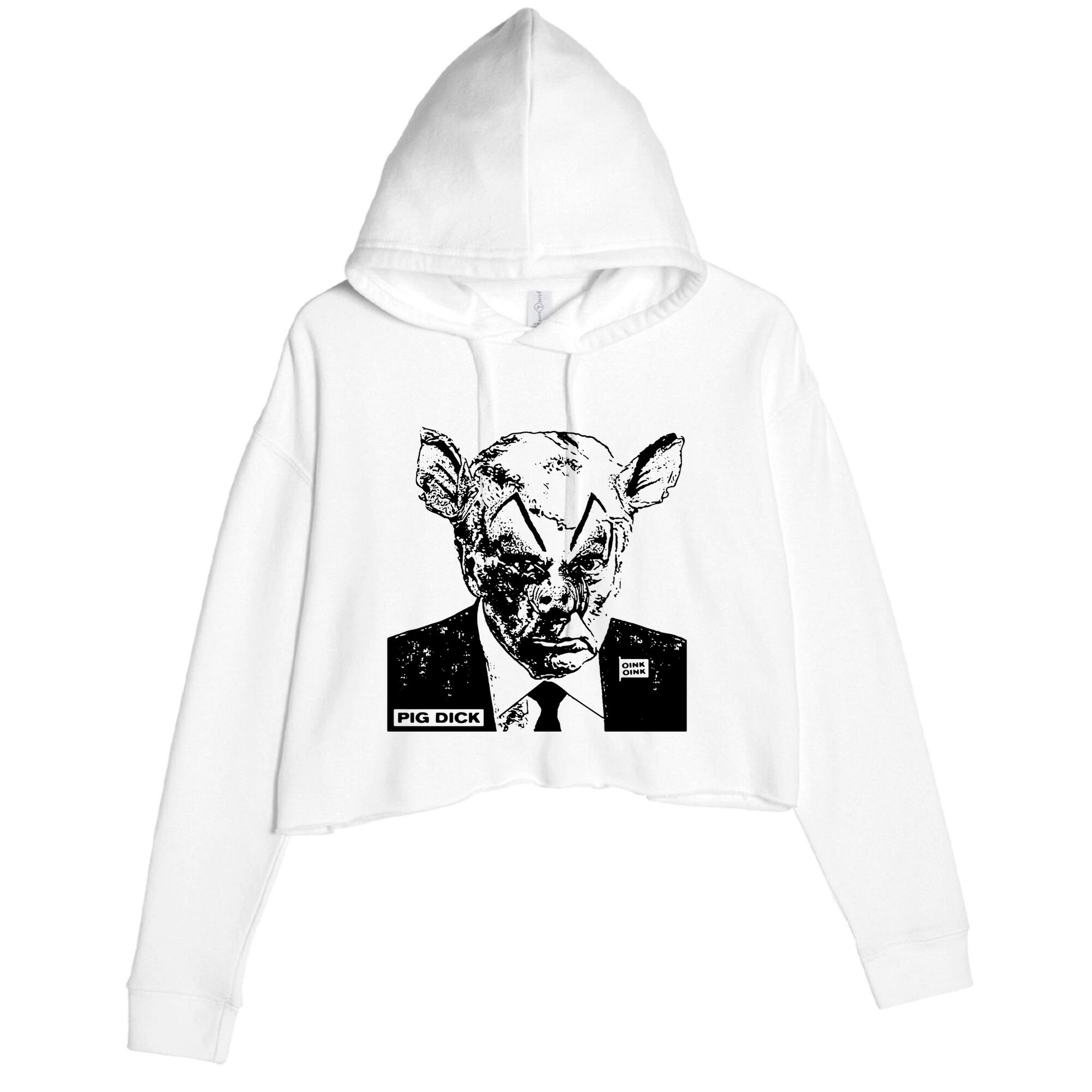 Pig Dick Trump Anti Trump Crop Fleece Hoodie
