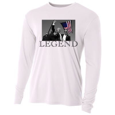 President Donald Trump 2024 Legend Usa Patriotic Cooling Performance Long Sleeve Crew