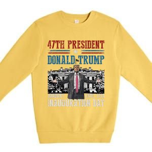 President Donald Trump Inauguration Day 2025 Memorabilia Premium Crewneck Sweatshirt